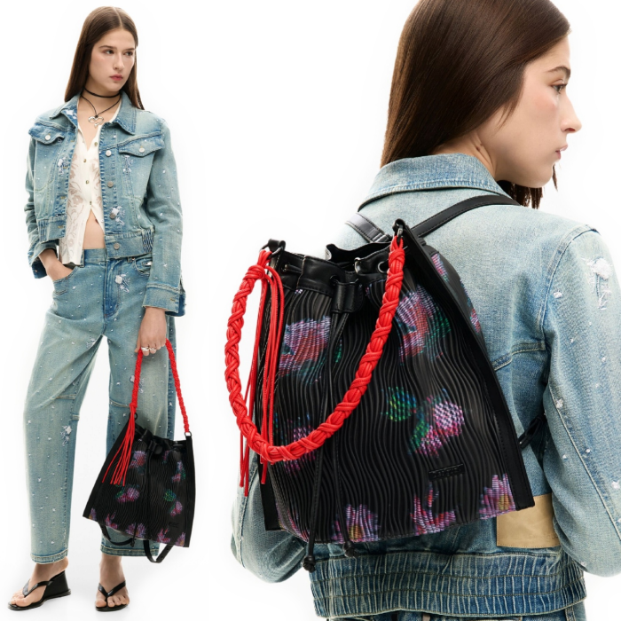 Rucsac si geanta de dama, Desigual, seria Xenon Harlan, Multicolor [4]