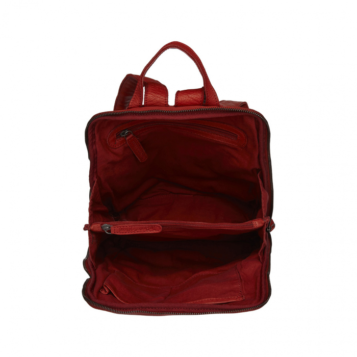 Rucsac The Chesterfield Brand din piele moale, Bern, Rosu [3]