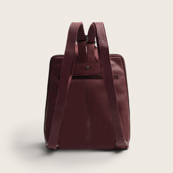Rucsac The Chesterfield Brand din piele moale, Ilara, Visiniu [12]
