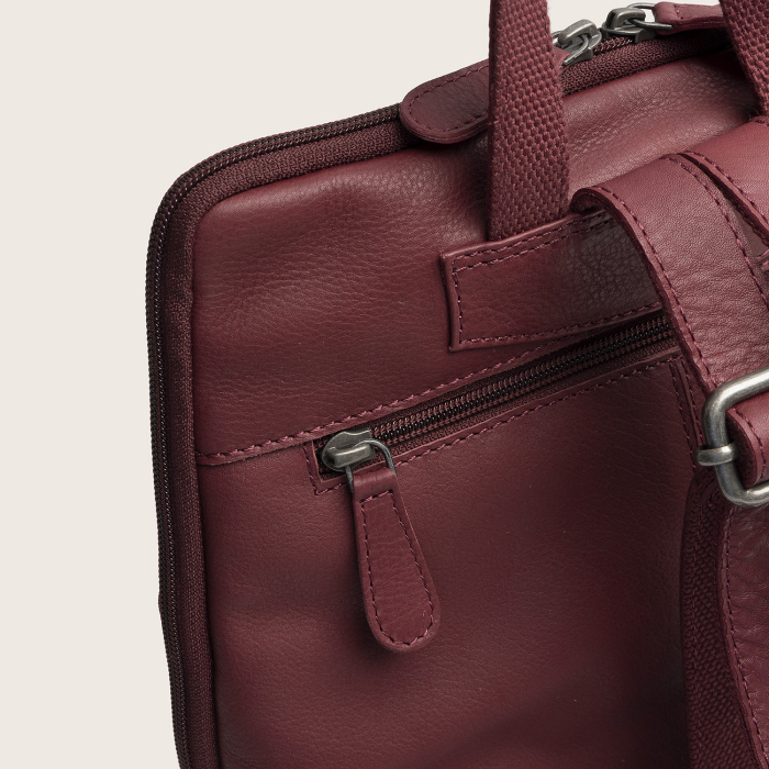 Rucsac The Chesterfield Brand din piele moale, Ilara, Visiniu [11]