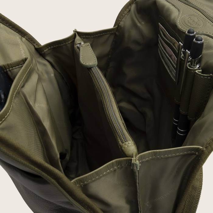 Rucsac The Chesterfield Brand din piele moale, Ilara, Verde olive [3]