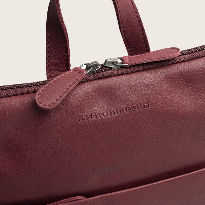 Rucsac The Chesterfield Brand din piele moale, Ilara, Visiniu [10]