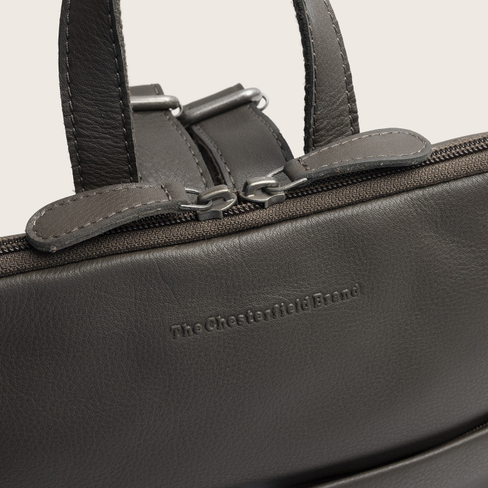 Rucsac The Chesterfield Brand din piele moale, Ilara, Gri inchis [7]