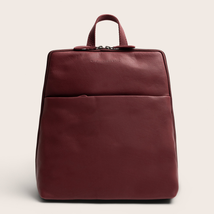 Rucsac The Chesterfield Brand din piele moale, Ilara, Visiniu [4]