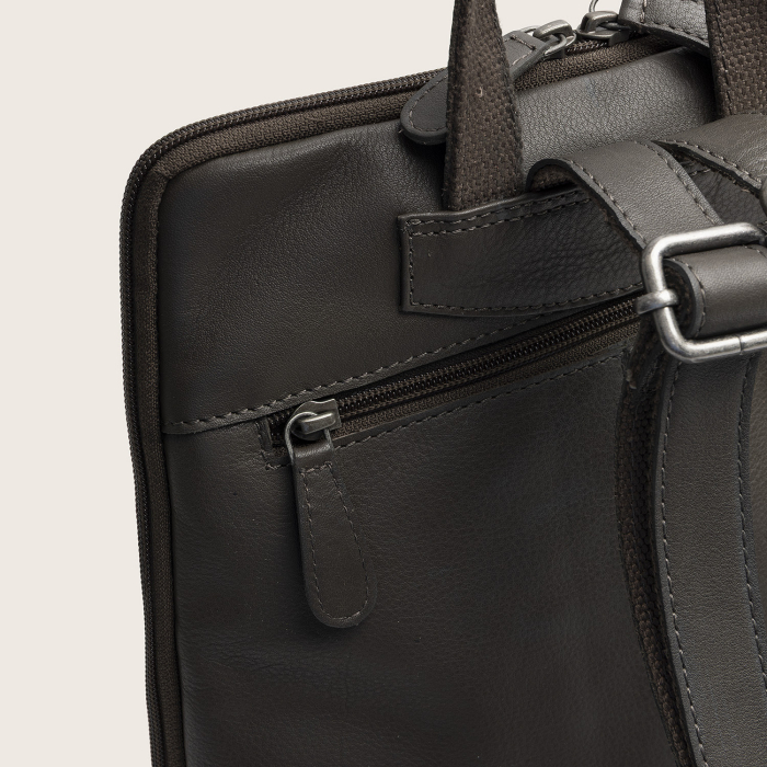 Rucsac The Chesterfield Brand din piele moale, Ilara, Gri inchis [8]