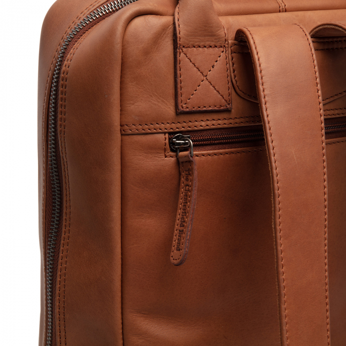 Rucsac cu compartiment pentru laptop 13 inch The Chesterfield Brand, piele naturala, Lincoln, Maro coniac [3]
