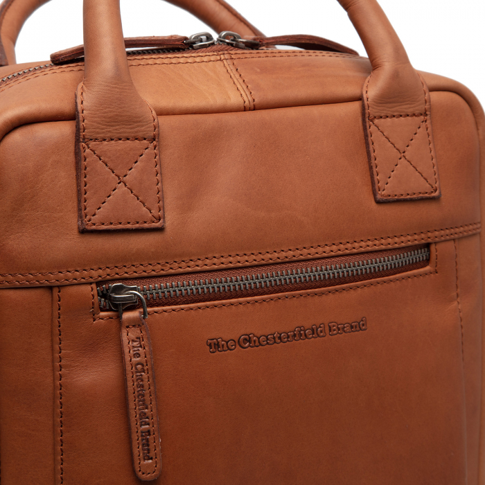 Rucsac cu compartiment pentru laptop 13 inch The Chesterfield Brand, piele naturala, Lincoln, Maro coniac [2]