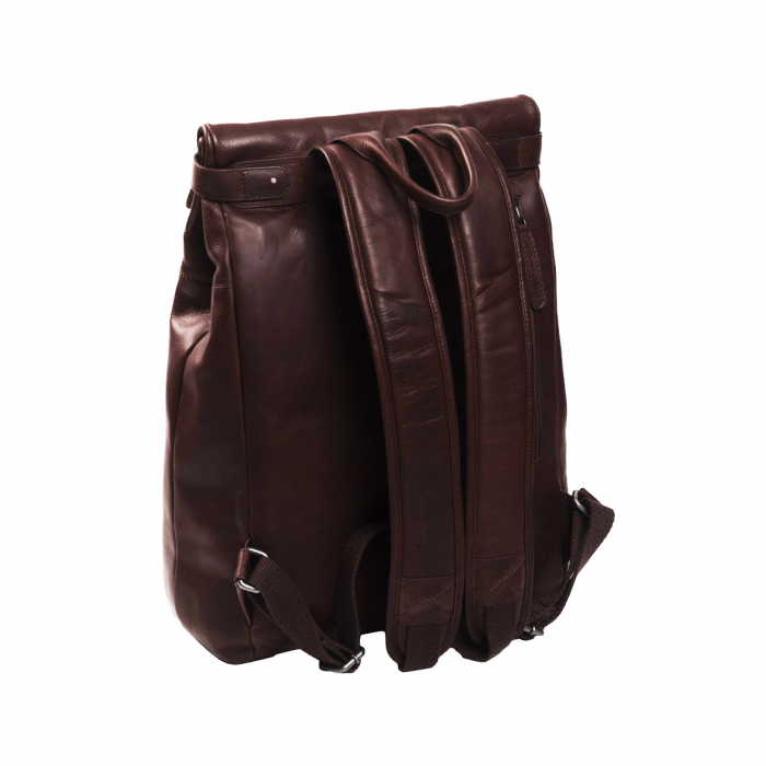 Rucsac The Chesterfield Brand, Graz din piele , cu compartiment pentru laptop de 15 inch, Maro inchis [6]