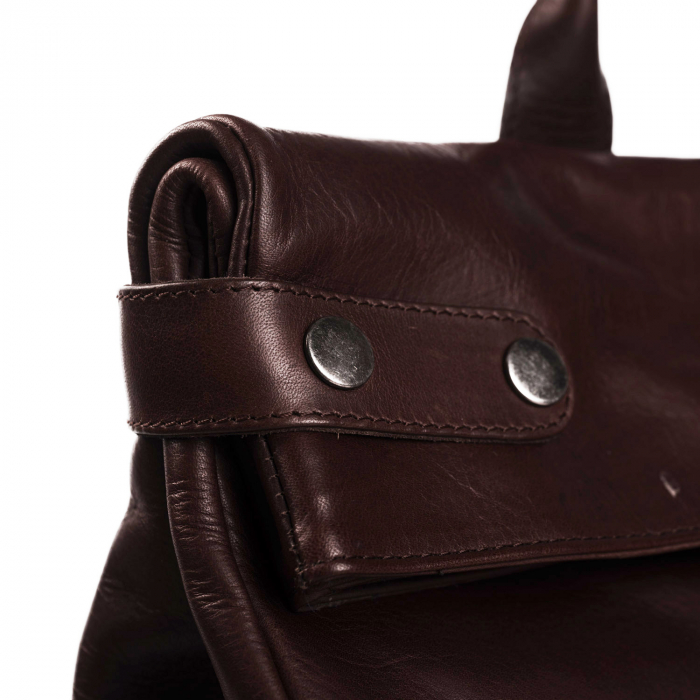 Rucsac The Chesterfield Brand, Graz din piele , cu compartiment pentru laptop de 15 inch, Maro inchis [5]
