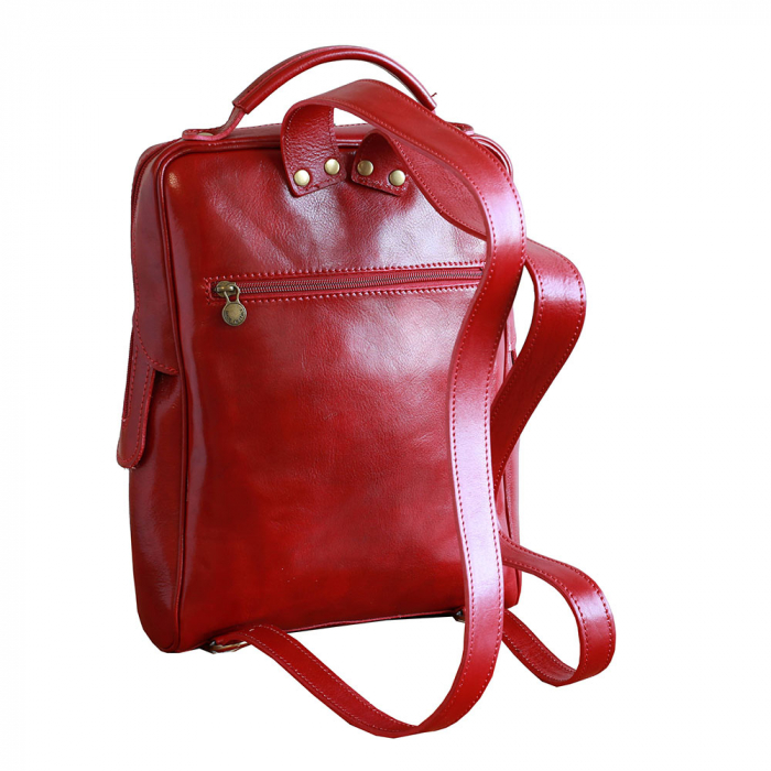 Rucsac  unisex din piele bordo model R106 [2]