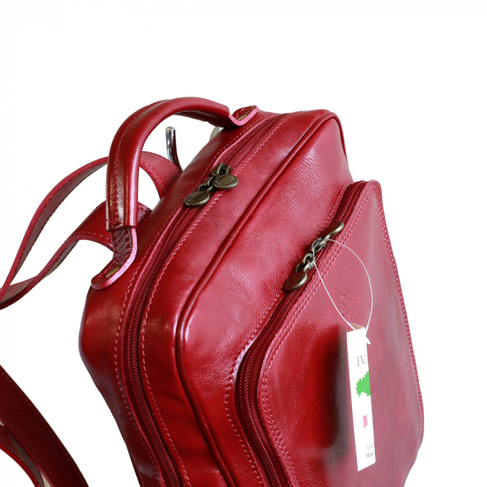 Rucsac  unisex din piele bordo model R106 [3]
