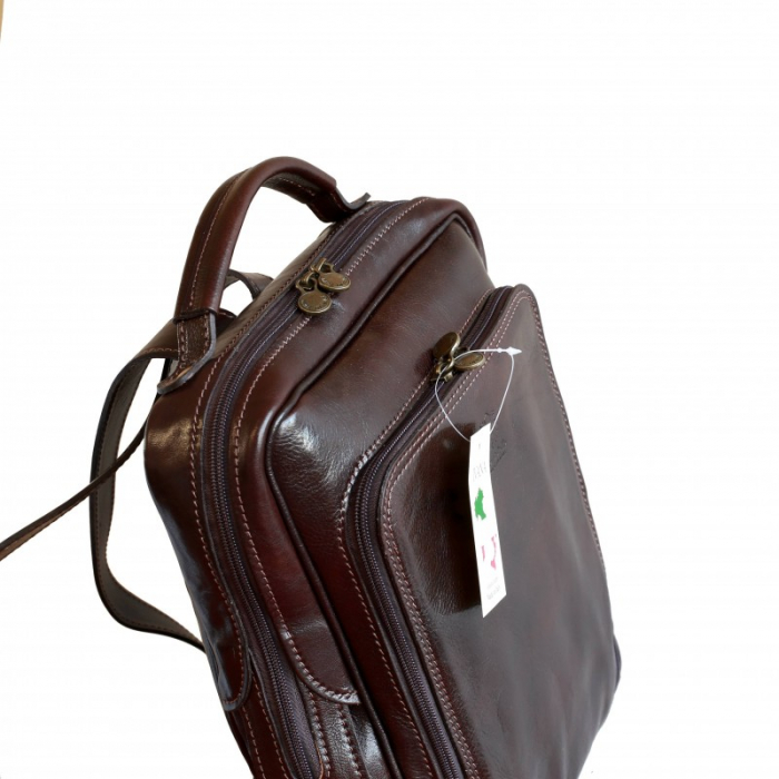 Rucsac  unisex din piele maro inchis model R107 [3]