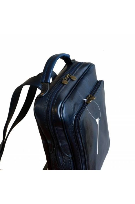 Rucsac  unisex din piele vachetta model R107, Maro inchis [5]