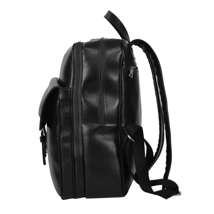 Rucsac unisex din piele naturala moale, model 245, Negru mat [6]
