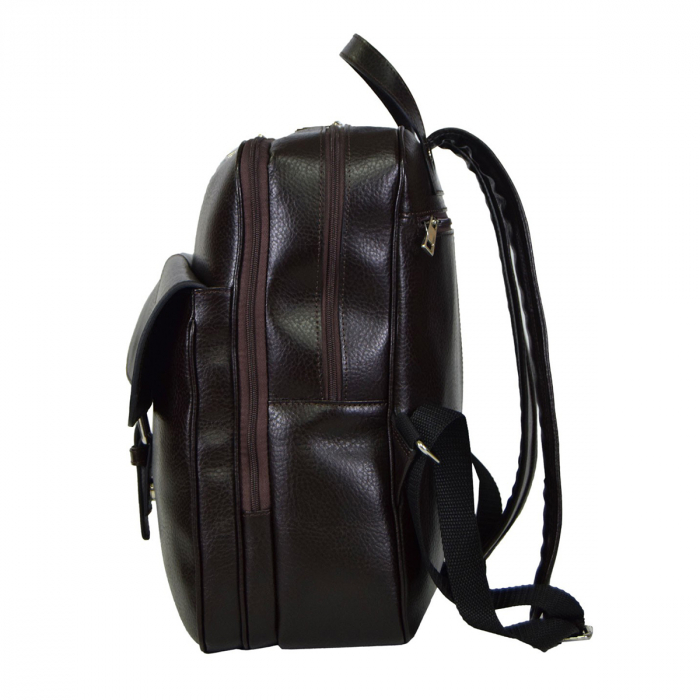 Rucsac unisex din piele naturala moale, model 245, Maro mat [6]