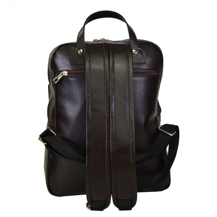 Rucsac unisex din piele naturala moale, model 245, Maro mat [4]