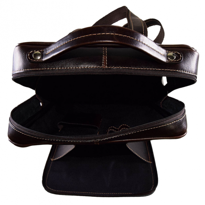 Rucsac unisex, din piele naturala, model 236, Maro vintage [5]