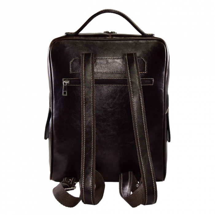 Rucsac unisex, din piele naturala, model 236, Maro vintage [3]