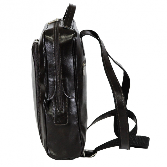 Rucsac unisex, din piele naturala, model 236, Maro inchis [3]