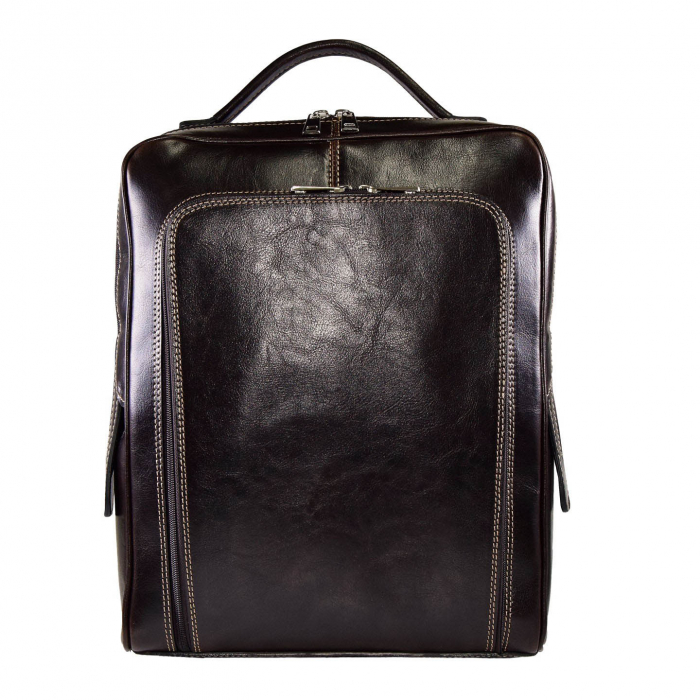 Rucsac unisex, din piele naturala, model 236, Maro vintage [2]