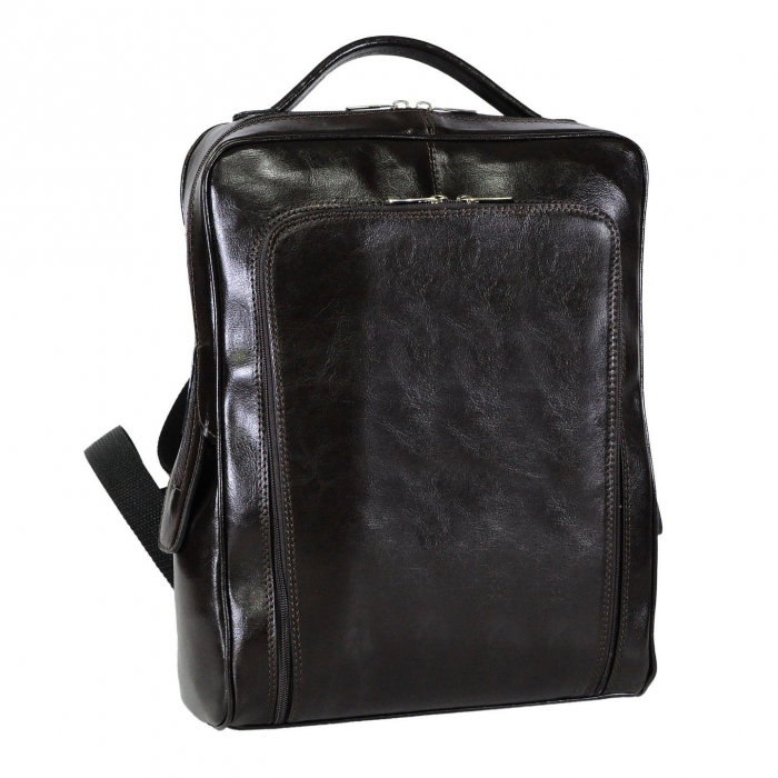 Rucsac unisex, din piele naturala, model 236, Maro inchis [1]
