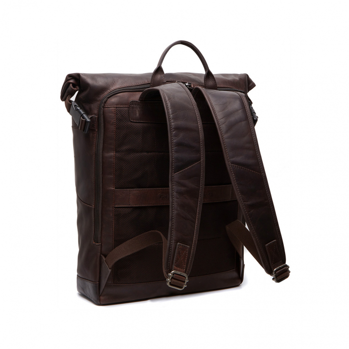 Rucsac unisex din piele naturala, The Chesterfield Brand, Liverpool, Maro Inchis [6]