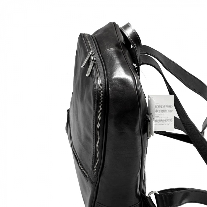 Rucsac unisex din piele naturala vachetta, model R135, Negru [3]