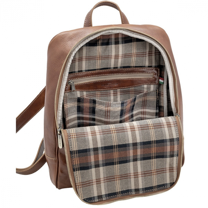 Rucsac unisex din piele naturala vachetta, model R135, Maro [5]