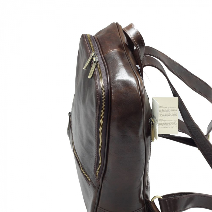Rucsac unisex din piele naturala vachetta, model R135, Maro [4]