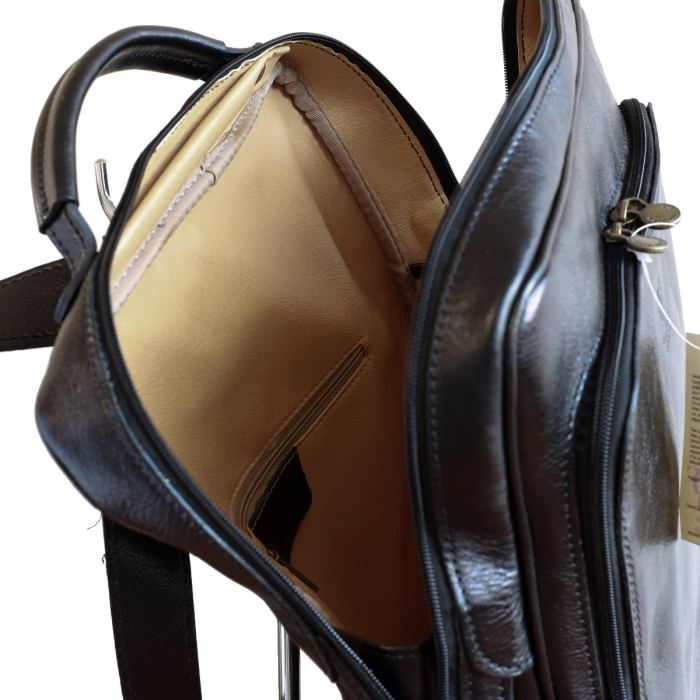 Rucsac  unisex din piele neagra model R107 [4]