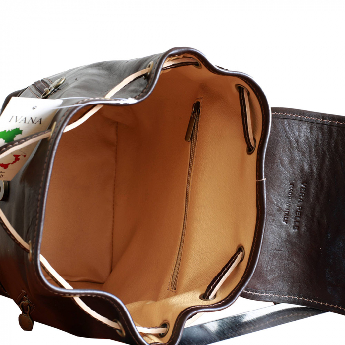 Rucsac unisex din piele neagra model R109 [4]