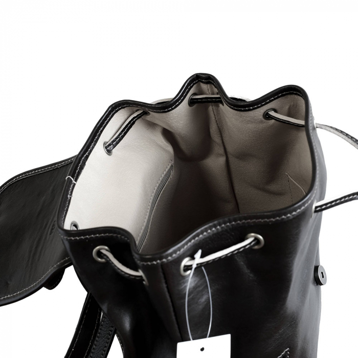 Rucsac unisex din piele neagra model R109 [3]