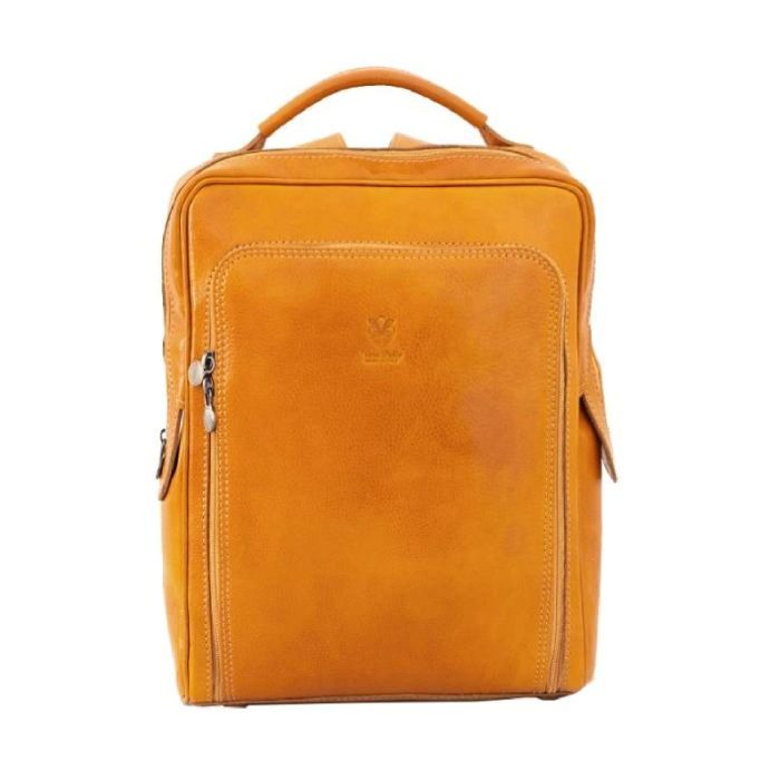 Rucsac  unisex din piele vachetta, model R106, Galben [3]