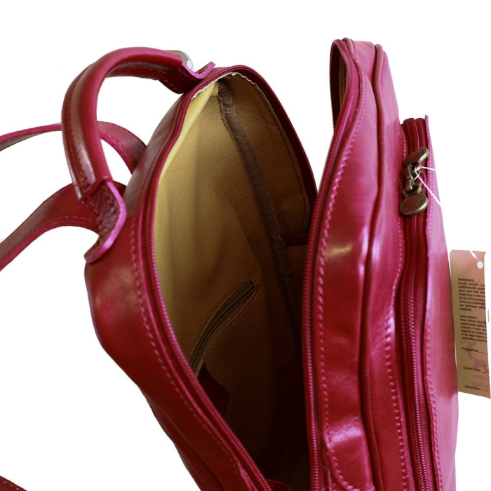 Rucsac  unisex din piele vachetta, model R106, Bordo [2]