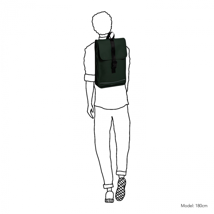 Rucsac unisex impermeabil, pentru laptop de 12 inch, Daniel Ray, seria Fullerton, Verde inchis [2]