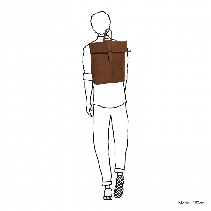 Rucsac universal, laptop 15.6 inch, Daniel Ray, seria Arvada, piele naturala nubuc, Maro coniac [2]