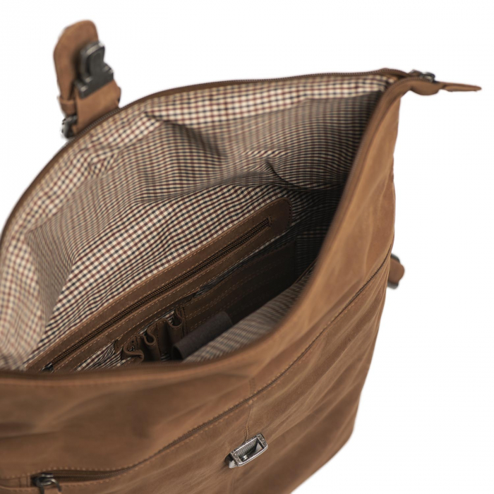 Rucsac universal, laptop 15.6 inch, Daniel Ray, seria Arvada, piele naturala nubuc, Maro coniac [3]
