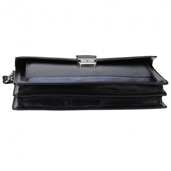 Servieta din piele naturala, model 014, Negru [5]