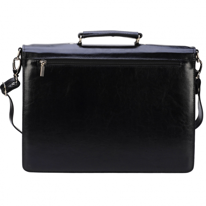 Servieta din piele naturala, model 014, Negru [2]