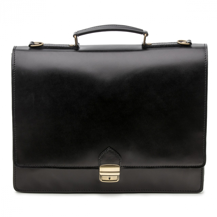 Servieta din piele naturala neagra model S025 [2]