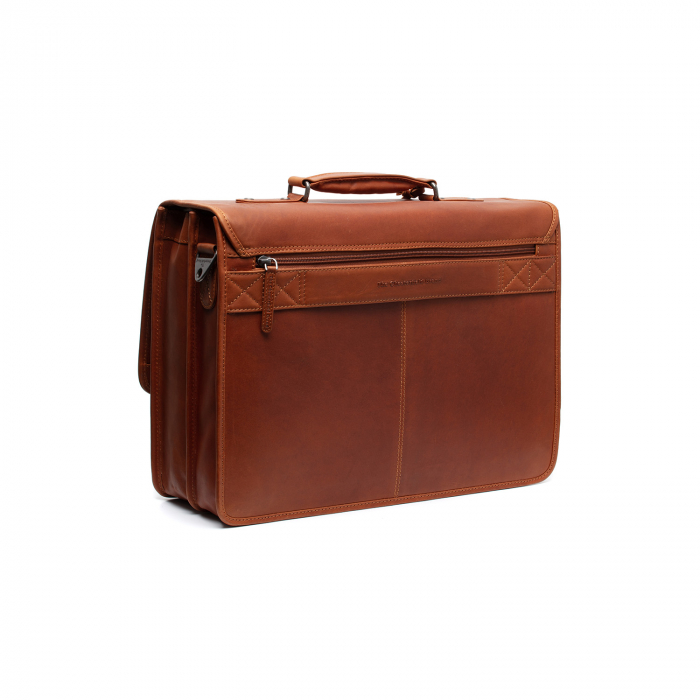 Servieta pentru acte si laptop 15 inch, The Chesterfield Brand, Glenwood, piele naturala, Maro coniac [6]