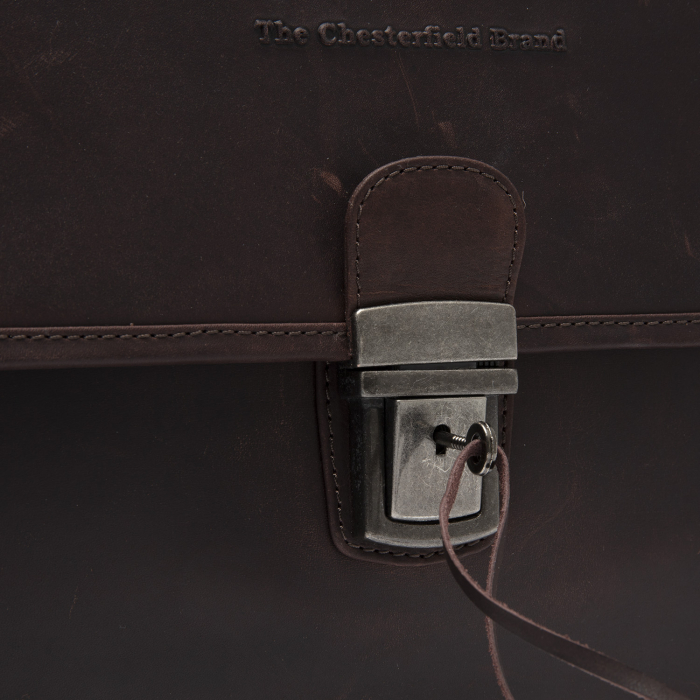 Servieta pentru acte si laptop 15 inch, The Chesterfield Brand, Glenwood, piele naturala, Maro inchis [5]