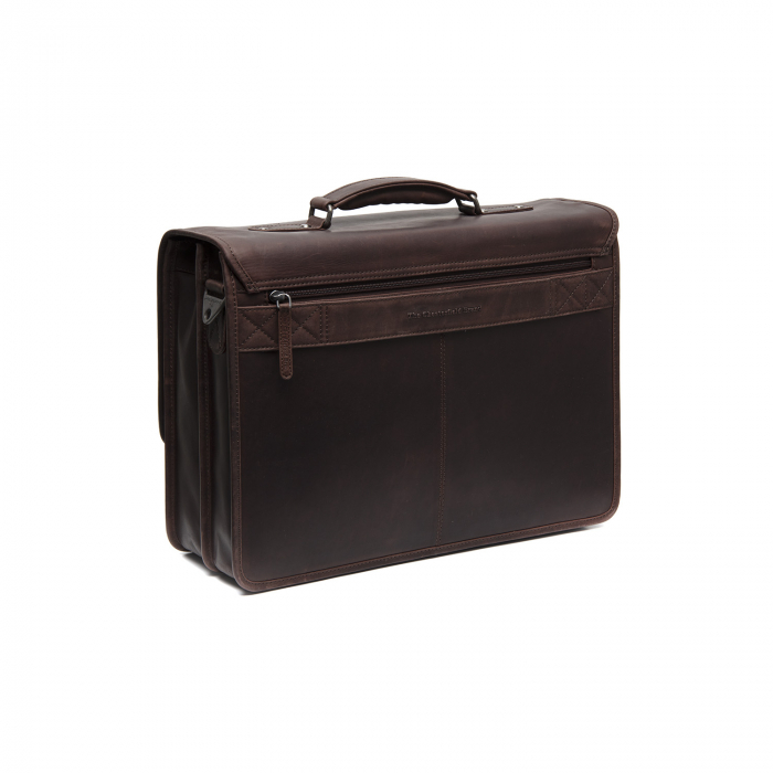 Servieta pentru acte si laptop 15 inch, The Chesterfield Brand, Glenwood, piele naturala, Maro inchis [6]