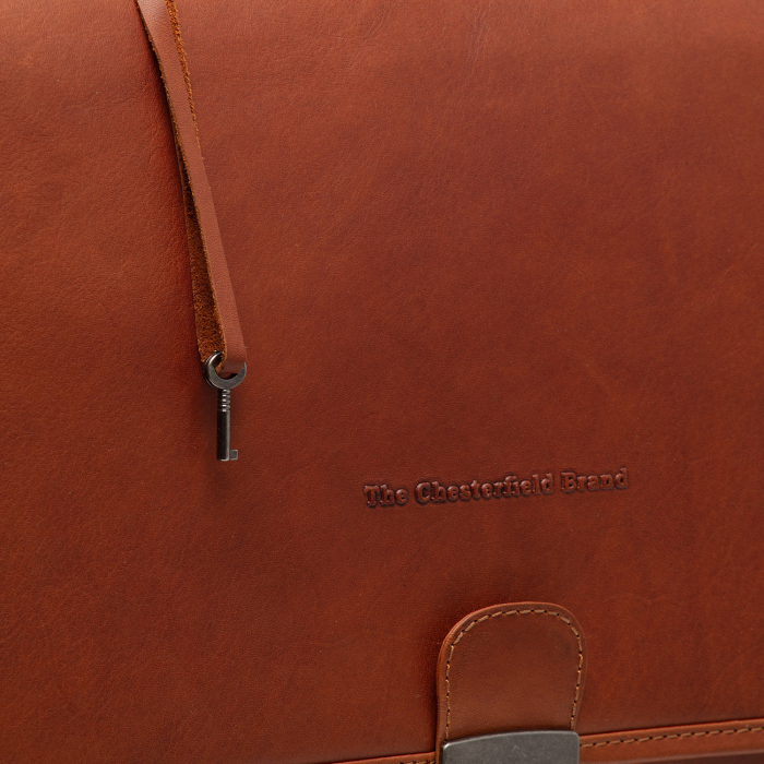 Servieta pentru acte si laptop 15 inch, The Chesterfield Brand, Glenwood, piele naturala, Maro coniac [4]