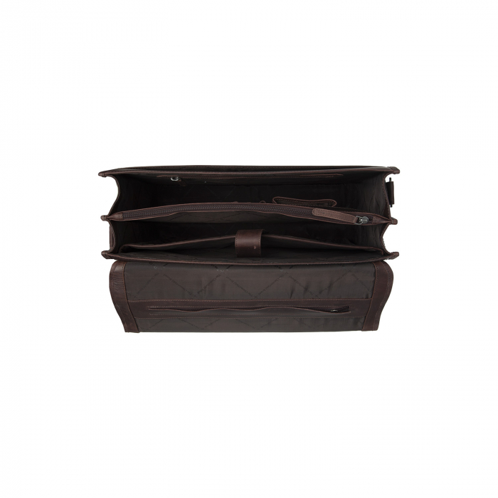 Servieta pentru acte si laptop 15 inch, The Chesterfield Brand, Glenwood, piele naturala, Maro inchis [2]