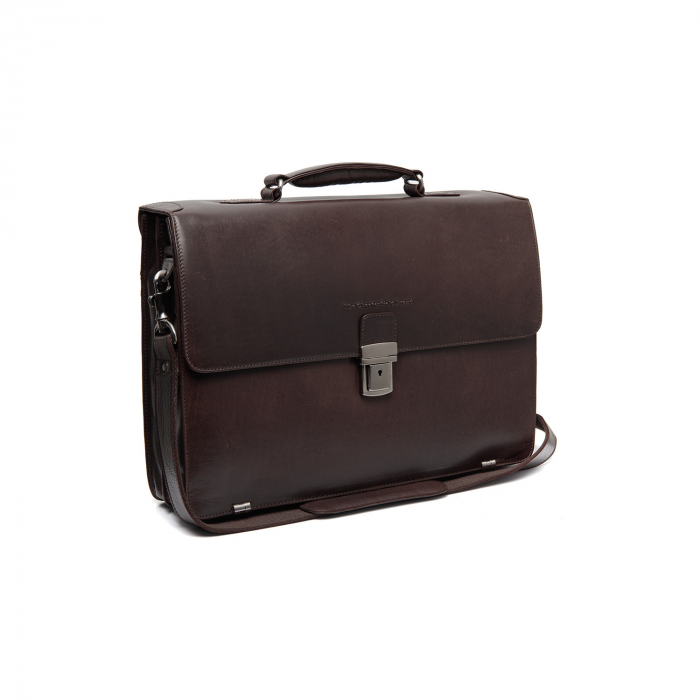 Servieta pentru acte si laptop 15 inch, The Chesterfield Brand, Salvatore, piele naturala, Maro inchis [3]