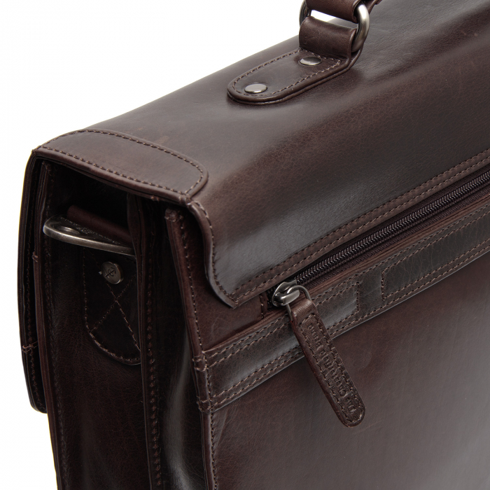Servieta pentru acte si laptop 15 inch, The Chesterfield Brand, Salvatore, piele naturala, Maro inchis [7]