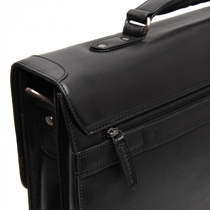 Servieta pentru acte si laptop 15 inch, The Chesterfield Brand, Salvatore, piele naturala, Negru [5]