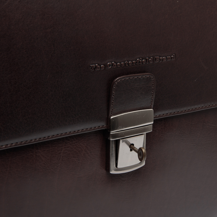 Servieta pentru acte si laptop 15 inch, The Chesterfield Brand, Salvatore, piele naturala, Maro inchis [4]