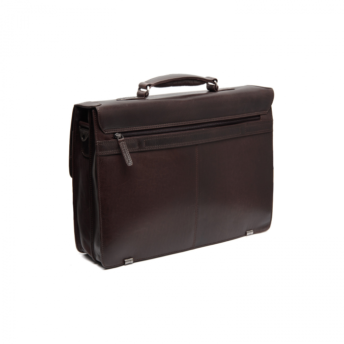 Servieta pentru acte si laptop 15 inch, The Chesterfield Brand, Salvatore, piele naturala, Maro inchis [8]